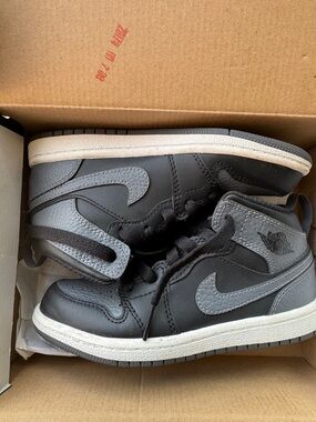 Jordan Kids Black and Gray High-Top Sneakers